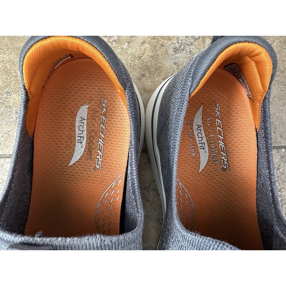 Skechers Men's GO WALK Arch Fit  21625WW Gray And Orange Size 11 - Picture 4 of 7